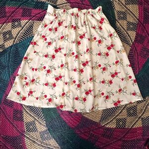 Vintage Floral Midi Skirt Size XL